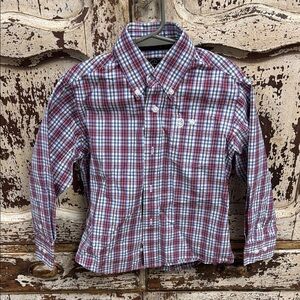 George Strait Wrangler Plaid Button-Up Shirt Sz S